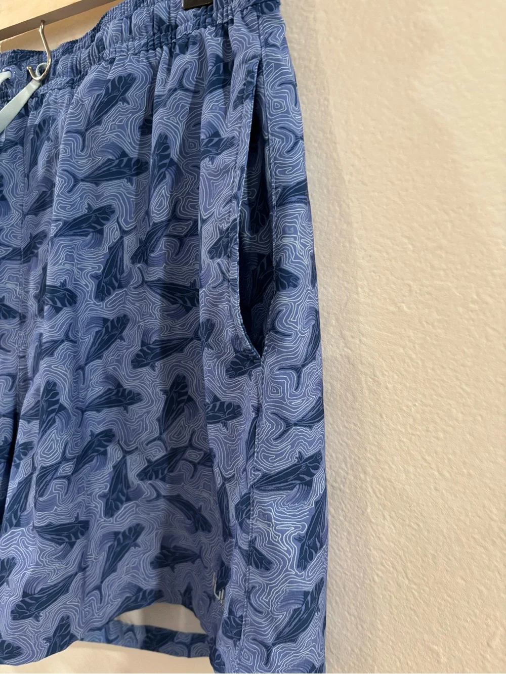 Huk Blue Shark-Pattern Swim Trunks - Picture 11 of 14